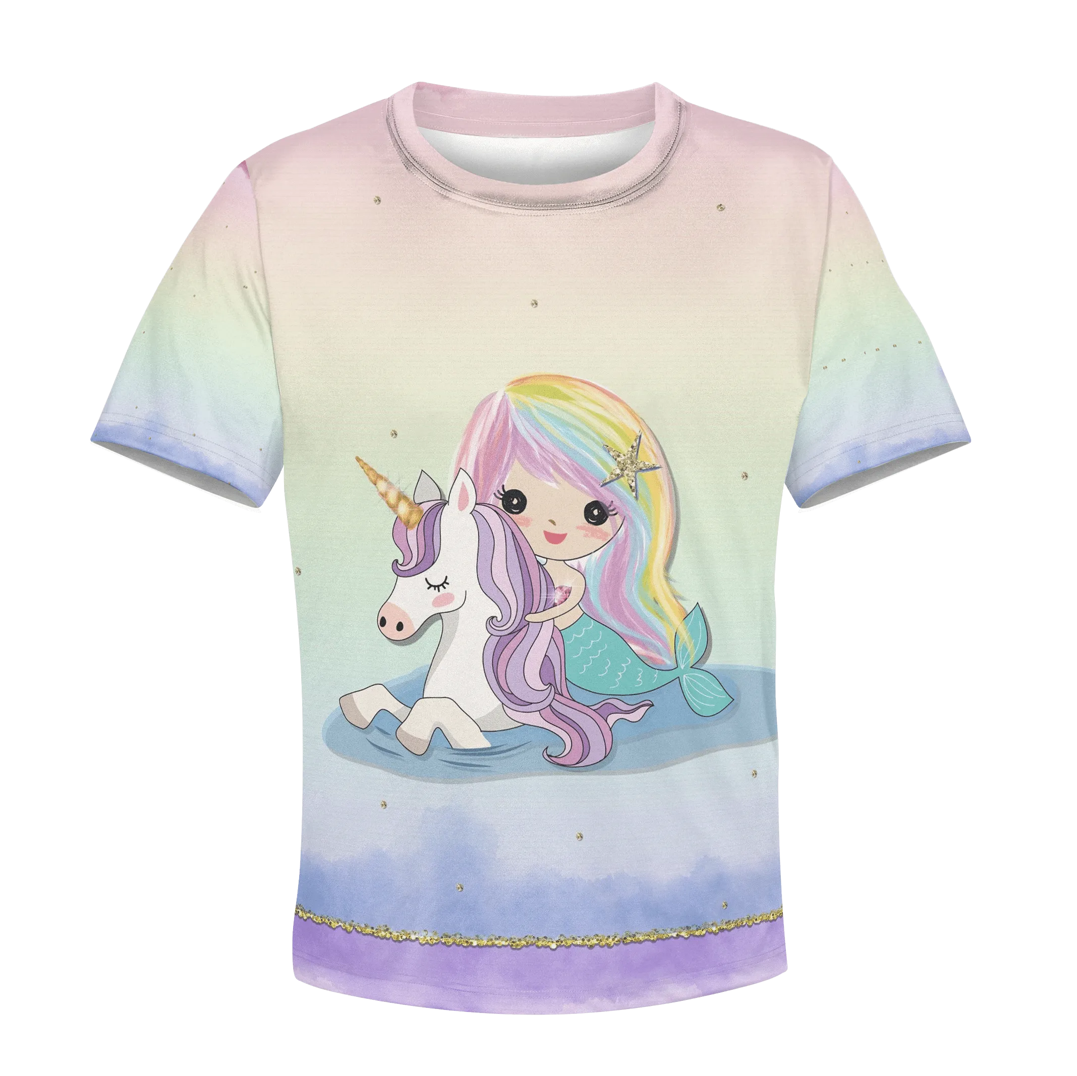 Mermaid Riding Unicorn Custom Cosplay Kid Hoodie