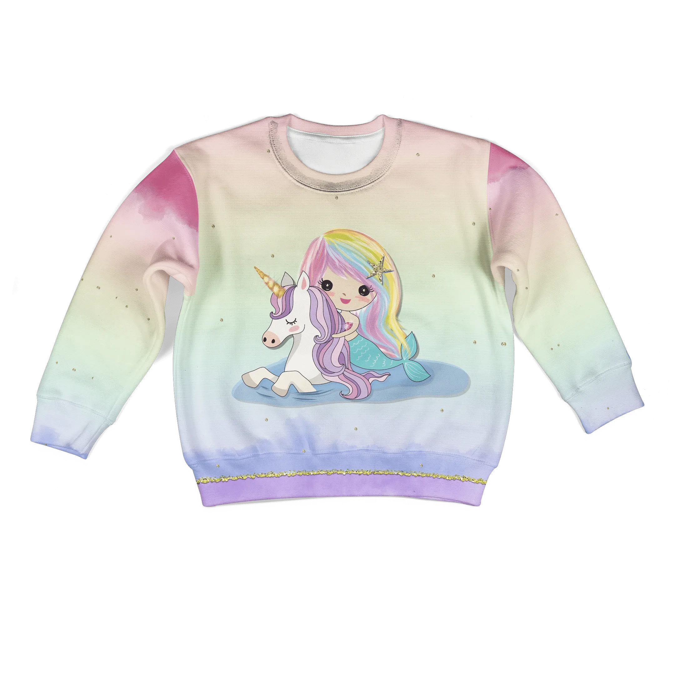 Mermaid Riding Unicorn Custom Cosplay Kid Hoodie