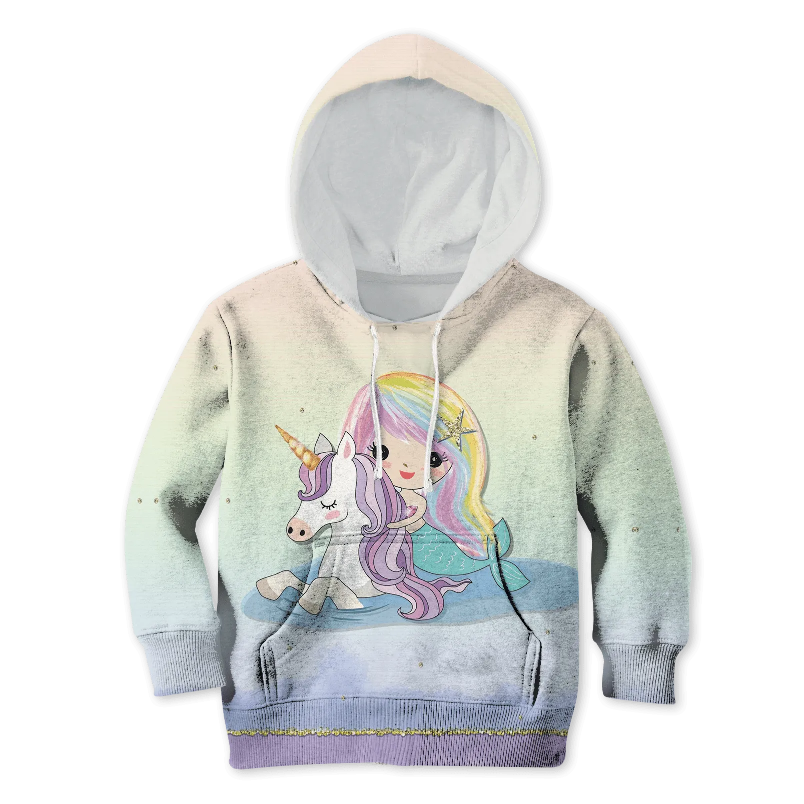 Mermaid Riding Unicorn Custom Cosplay Kid Hoodie