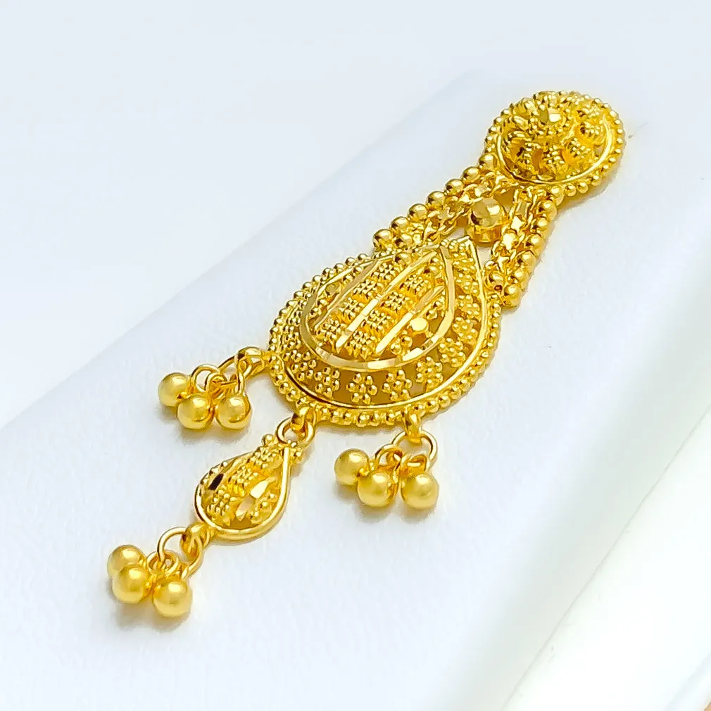 Mesmerizing Traditional Drop 22k Gold Necklace Set