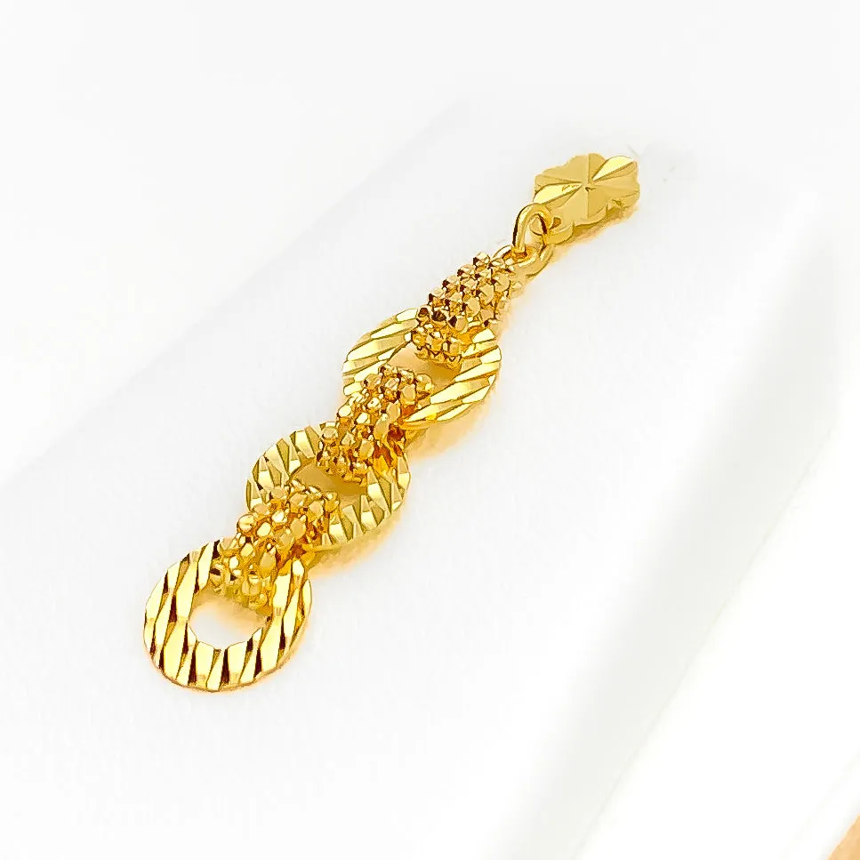 Modern Interlinked Halo 22K Gold Necklace Set