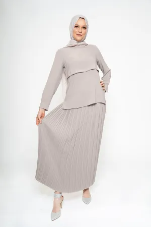 Namaa Modest Skirt Set | Light Grey
