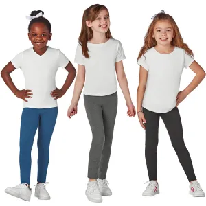 New Members Mark Girls Stretch Pull On My Favorite Leggings 3 Pack Black/Heather/Navy, Sz 7/8