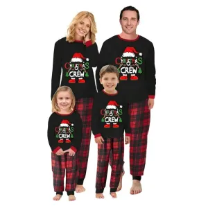 NEW WIFORNT Christmas Crew KIDS Pajama Set Santa Claus Print Long Sleeve Tops and Plaid Pants Sleepwear Soft Nightwear, KIDS ONLY, Sz 6-7