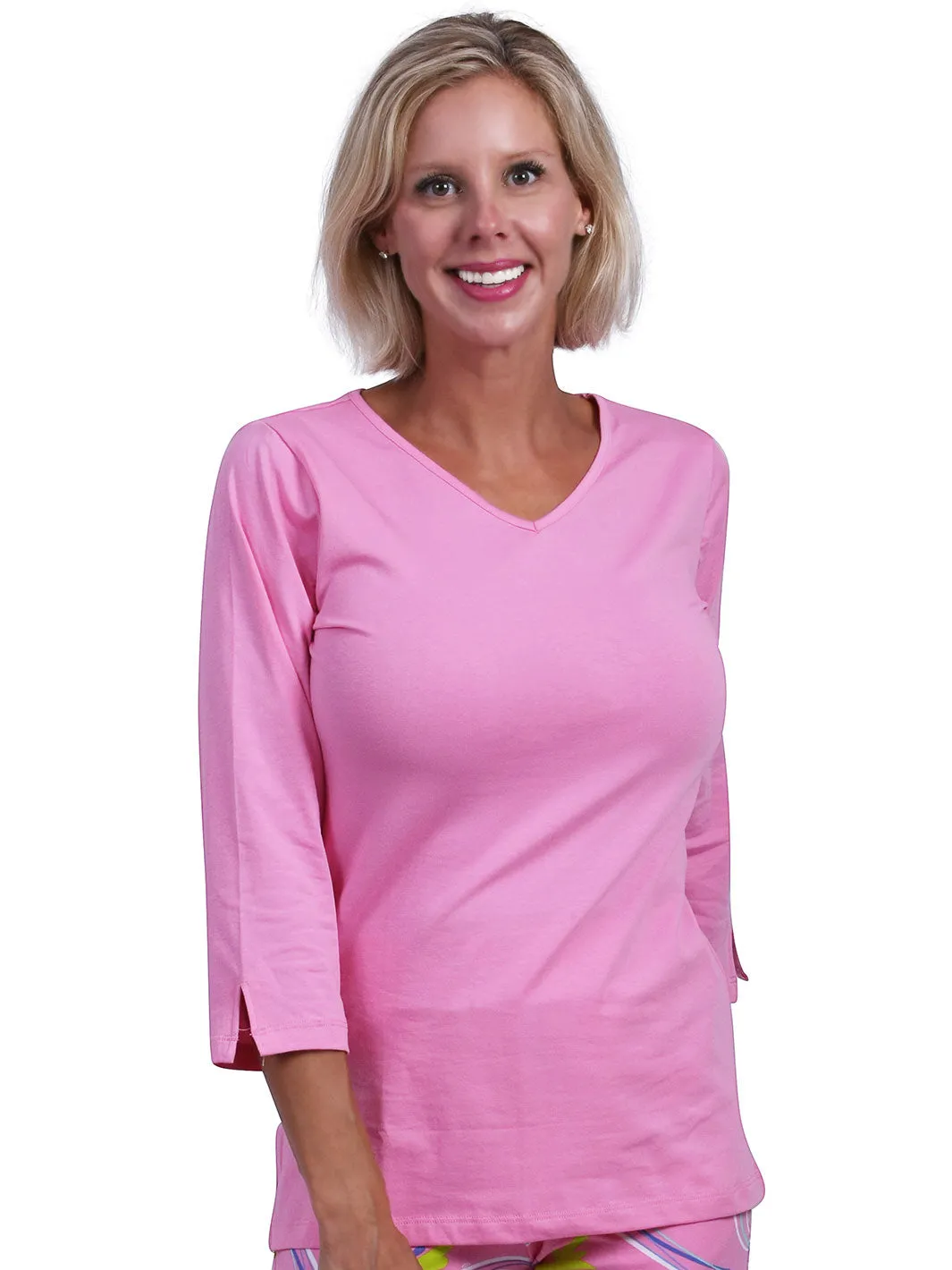 Nicole V-Neck Top Pink