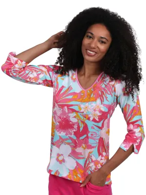 Nicole V-Neck Top Tahiti