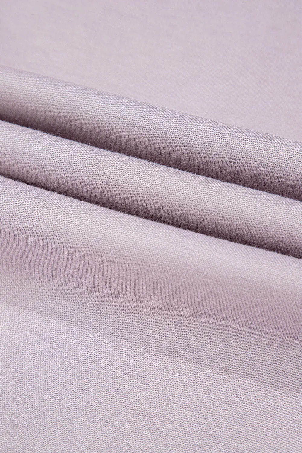 Orchid Petal Drawstring Waist Satin Stripe Patch Straight Leg High Waist Pants