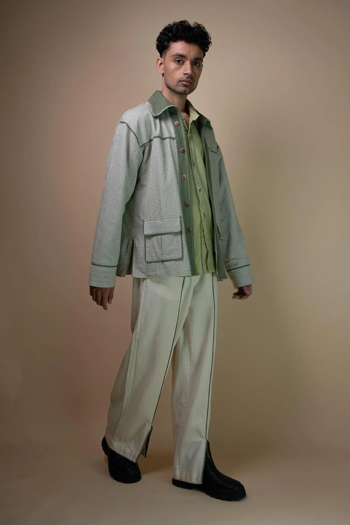 Oversized Olive Shirt Jacket