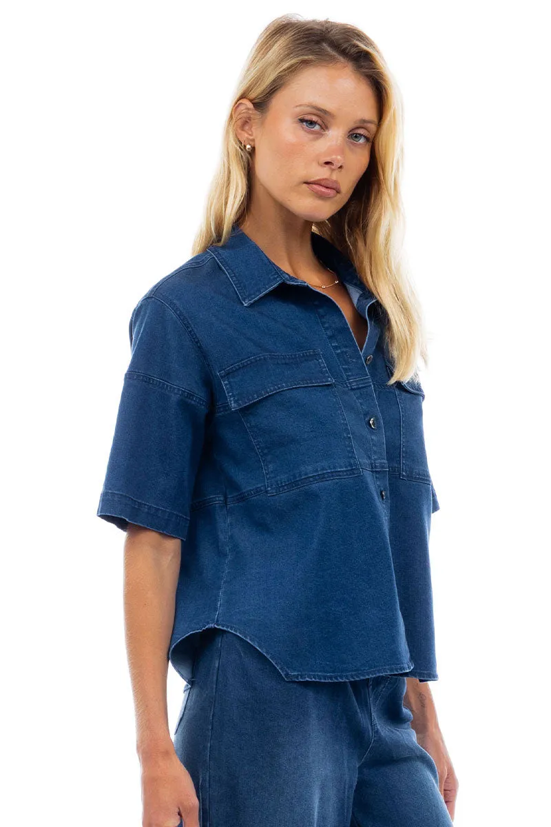 Oversized Utility Tencel™ Blouse