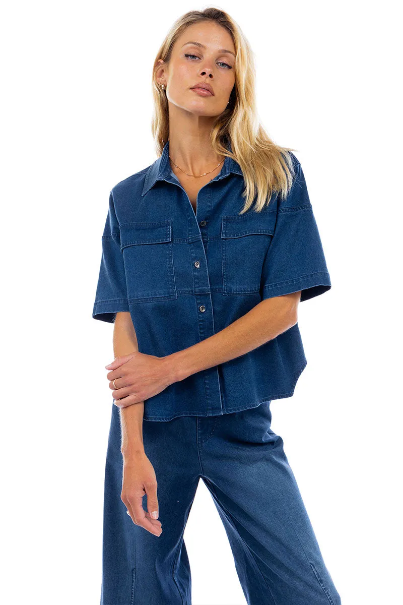 Oversized Utility Tencel™ Blouse