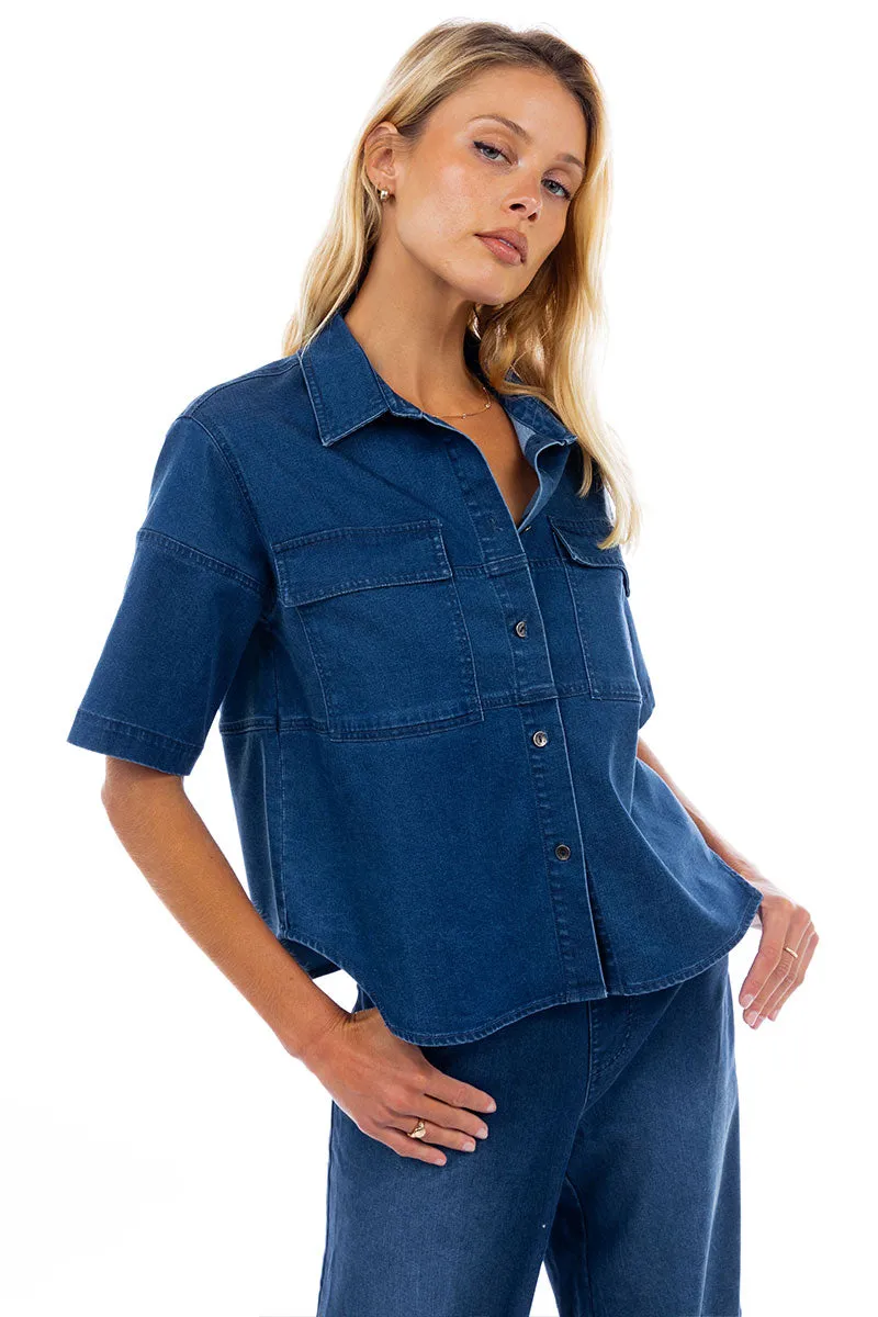Oversized Utility Tencel™ Blouse