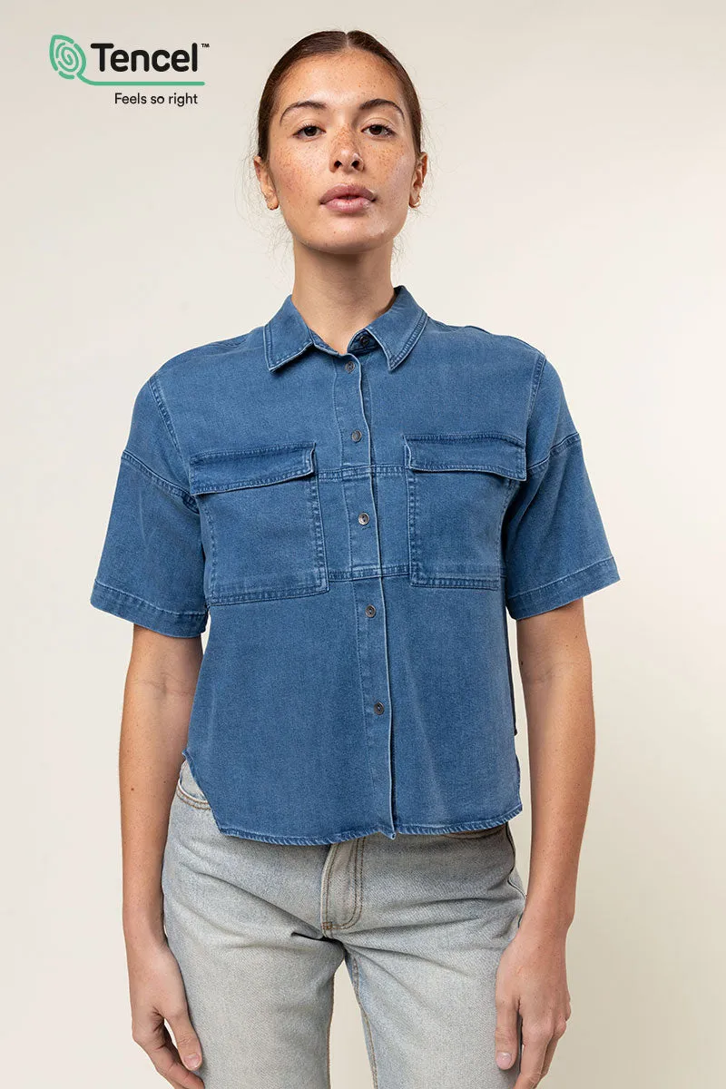 Oversized Utility Tencel™ Blouse