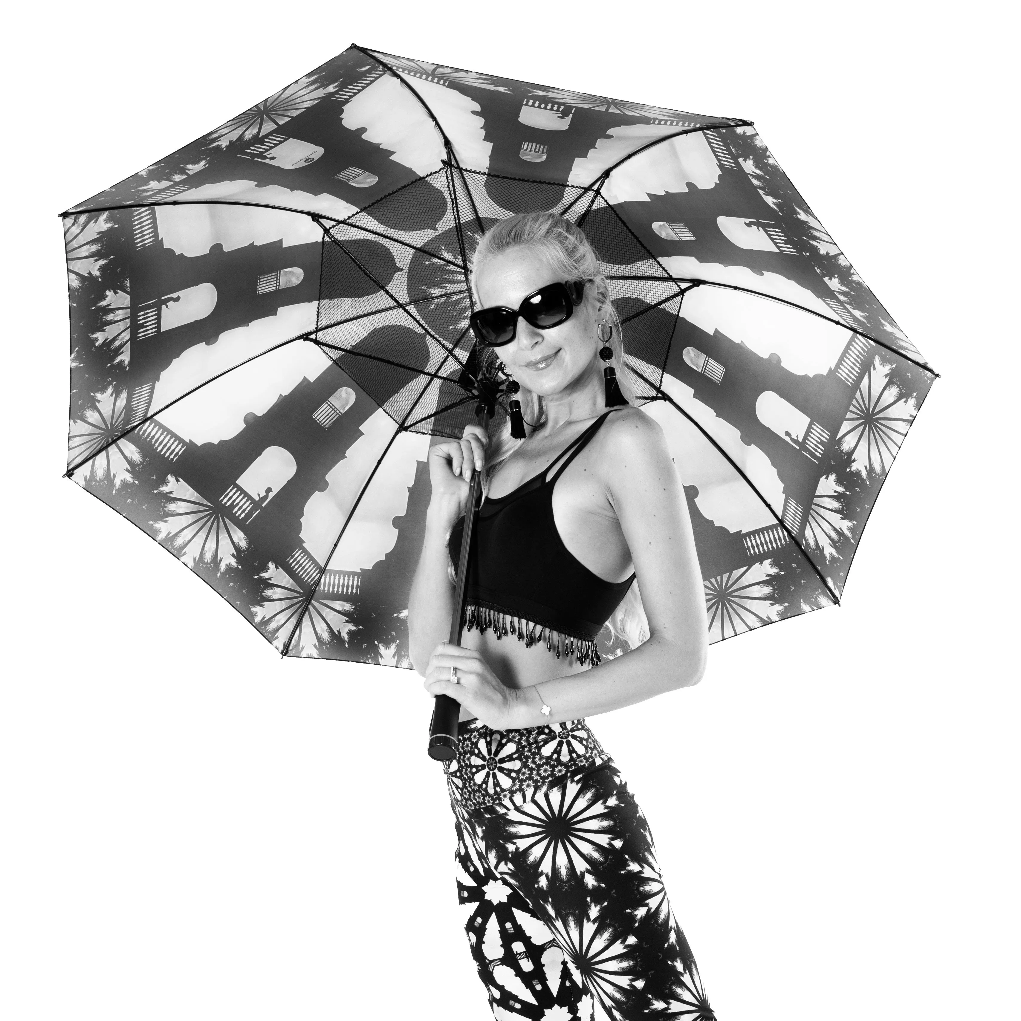 Palm Beach Clock Tower - World Tour Fan Umbrella