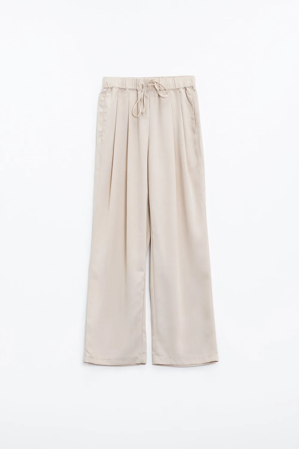 Pants In beige With Front Pockets And Drawstring Closing