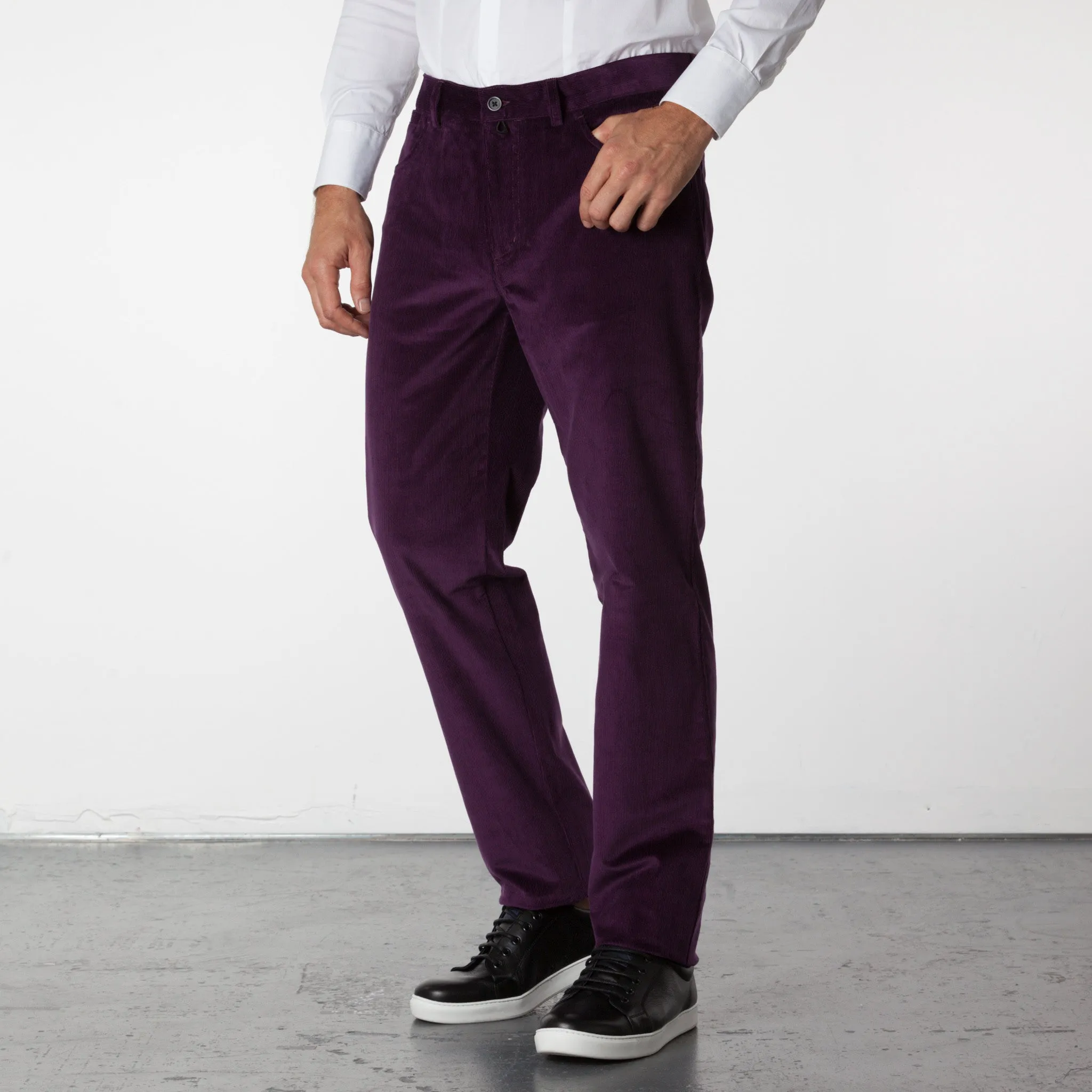 Parker 5 Pocket Corduroy Pants - Plum
