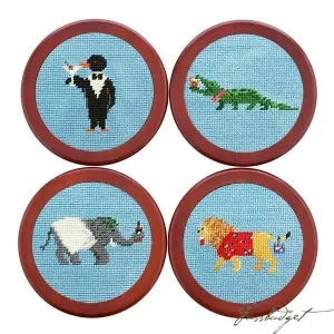 Party Animals Needlepoint Coaster Set