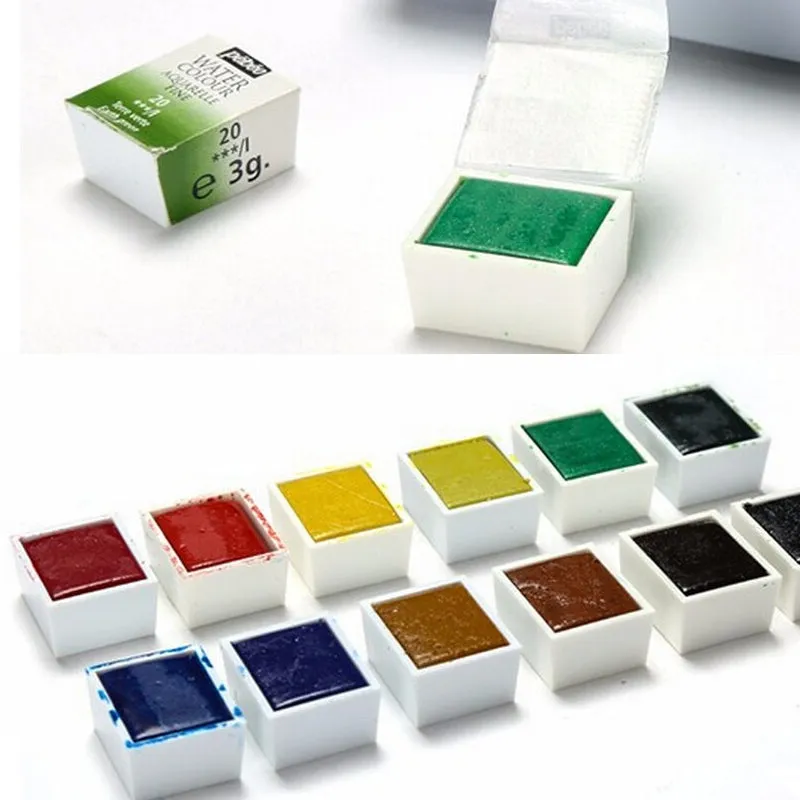 Pebeo Watercolour Half Pan set - 12 or 24 colour tin