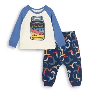 Peek Kids Jar of Adventure Pant Set - Cream/Blue