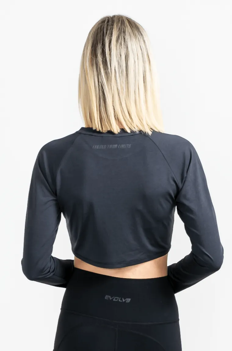 Performance Long Sleeve Crop - Black