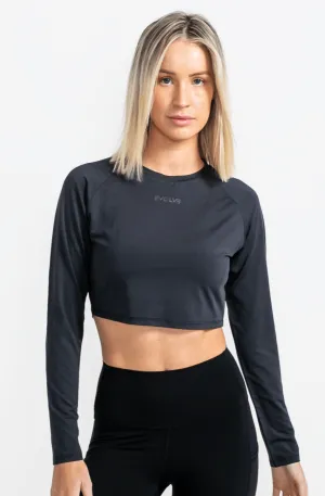 Performance Long Sleeve Crop - Black