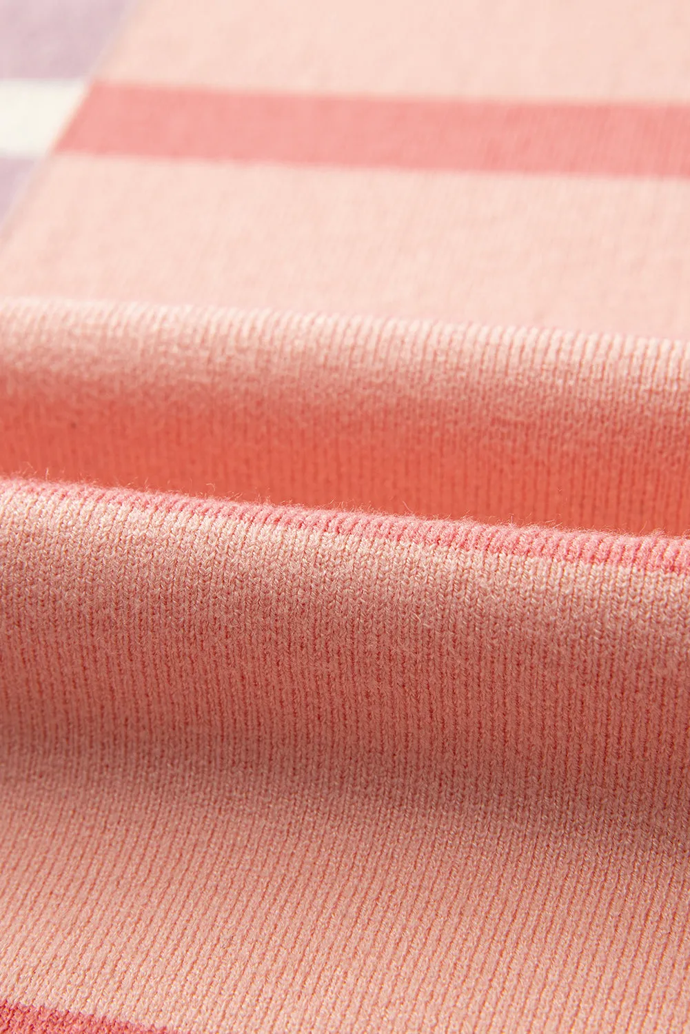 Pink Stripe Colorblock Oversized Sweater