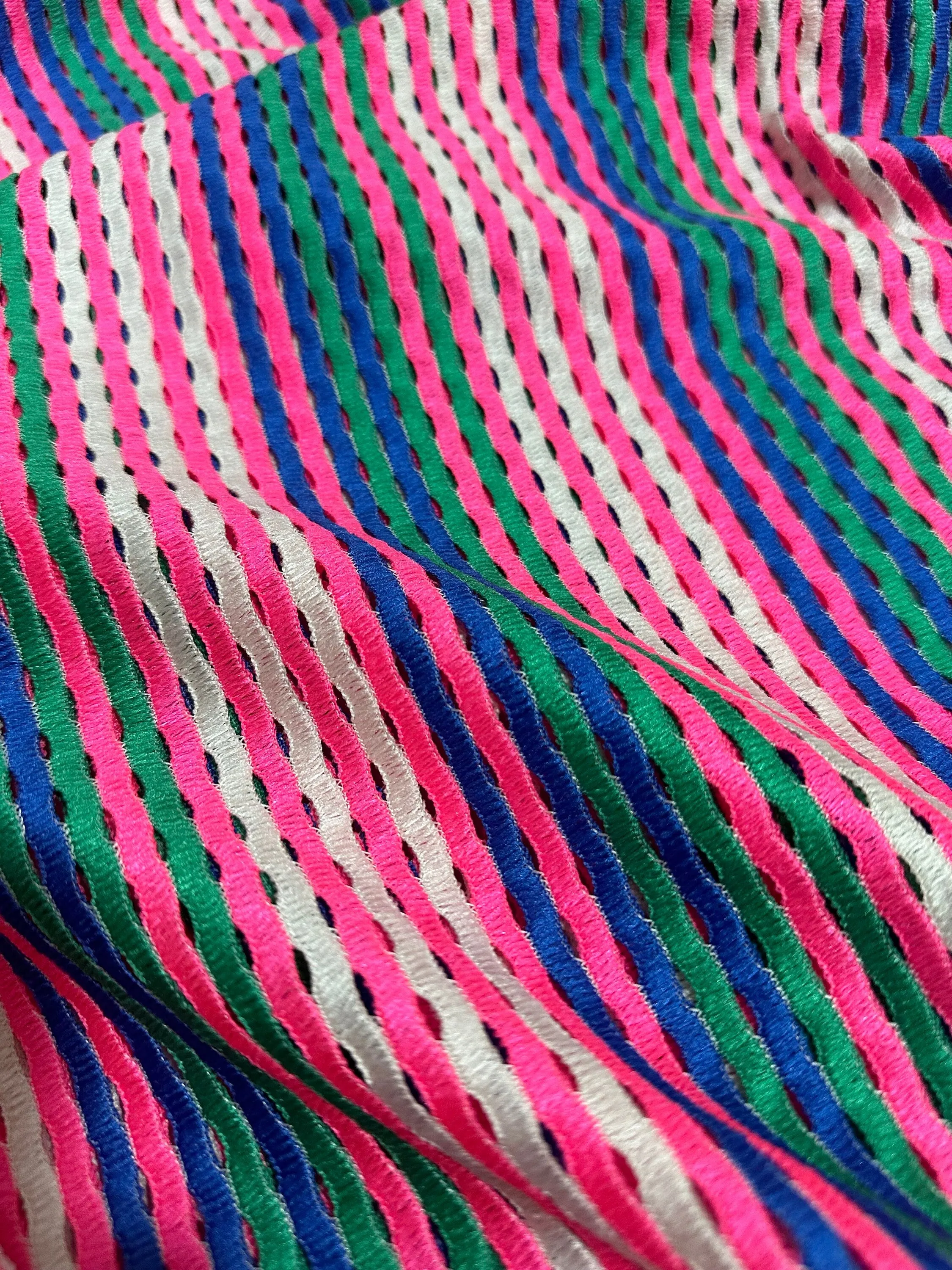 Pink Striped Knit Jersey Fabric - Soft Mesh Material for Crafts and Apparel