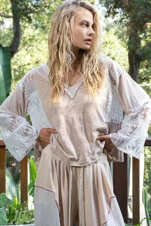 POL Anything But Basic Top- Beige