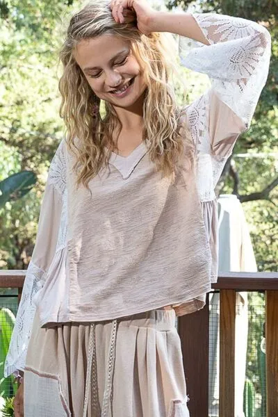 POL Anything But Basic Top- Beige