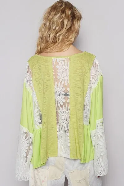 POL Anything But Basic Top- Lime