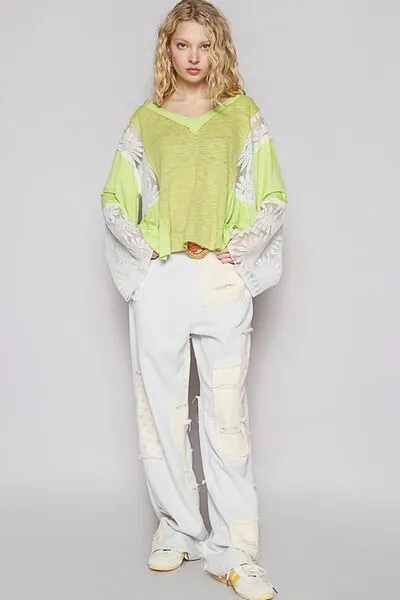 POL Anything But Basic Top- Lime