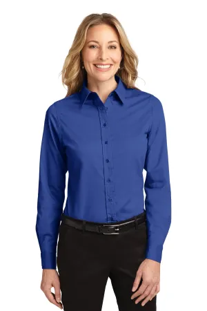 Port Authority Women's Long Sleeve Easy Care Shirt.  L608 Royal/ Classic Navy