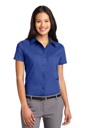 Port Authority Women's Short Sleeve Easy Care  Shirt.  L508 Royal/ Classic Navy