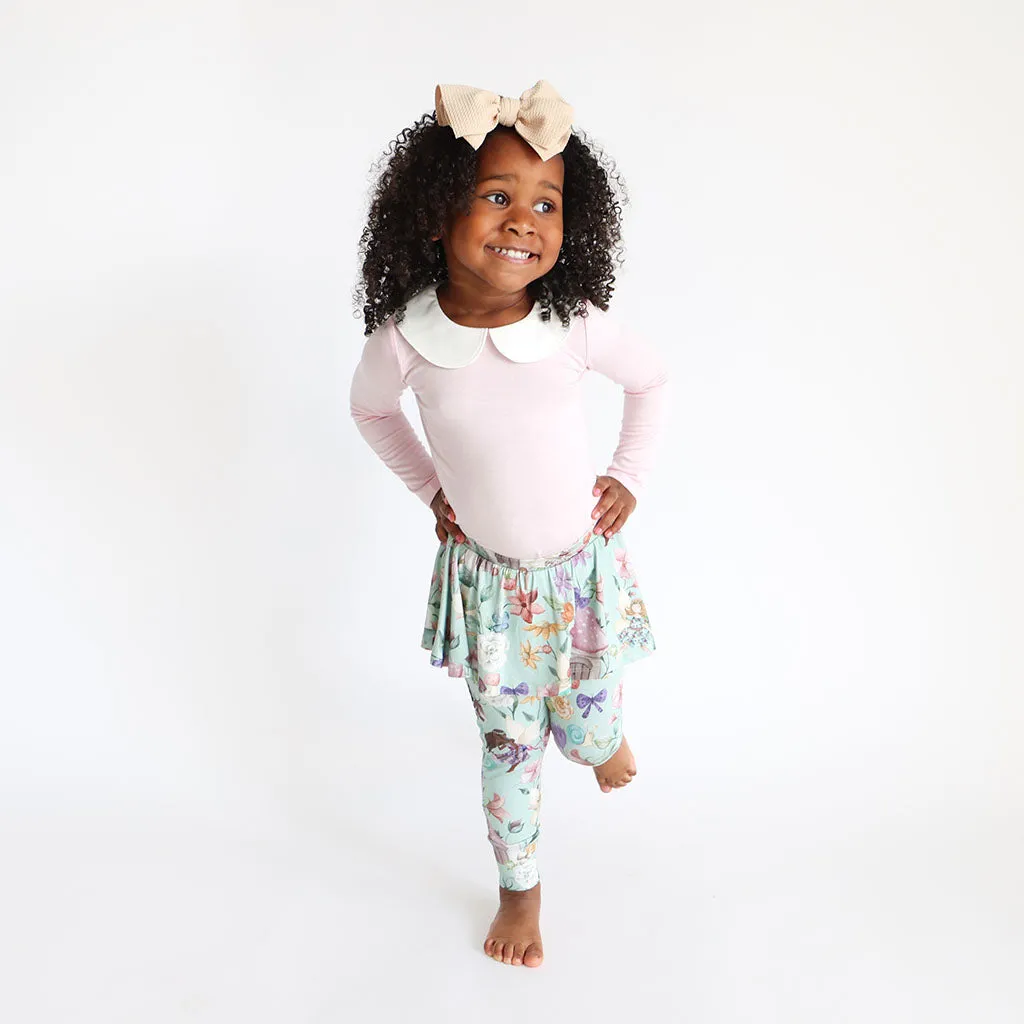 Posh Peanut Faye L/S Peterpan Collar Bodysuit & Skirted Legging Set