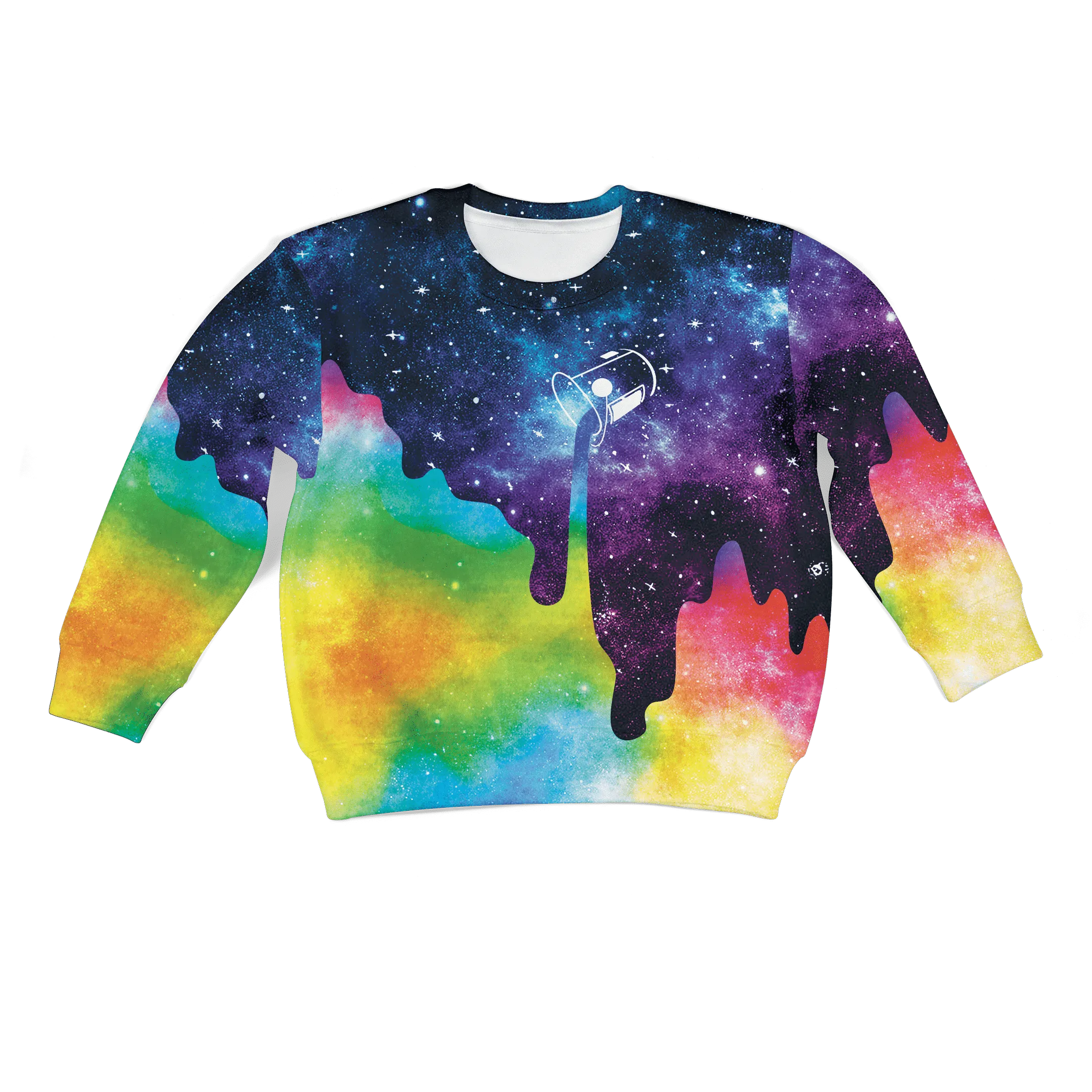 Pouring Rainbow Color For Galaxy Custom Cosplay Kid Hoodie