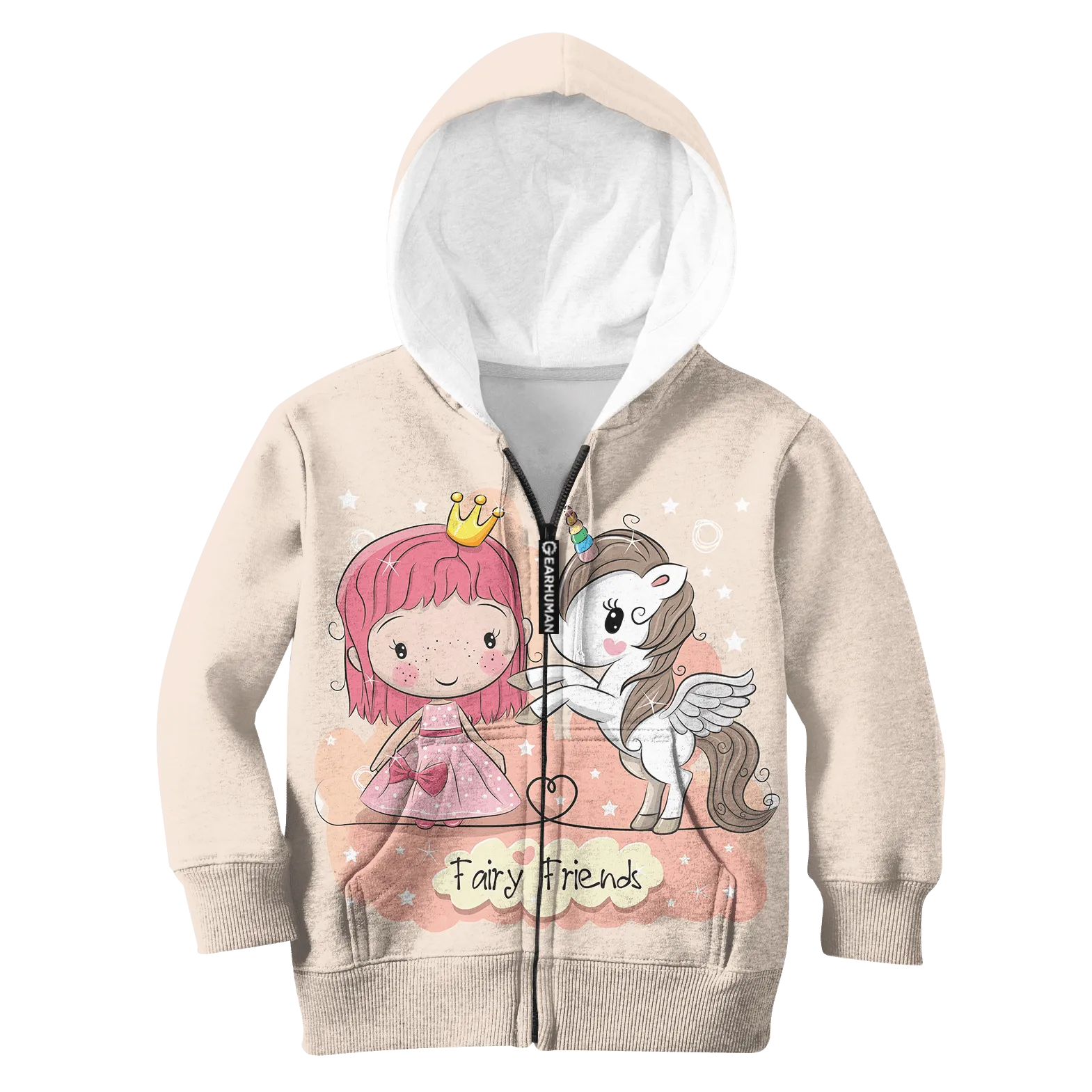 Princess And Unicorn Are Fairy Friends Custom Cosplay Kid Hoodie