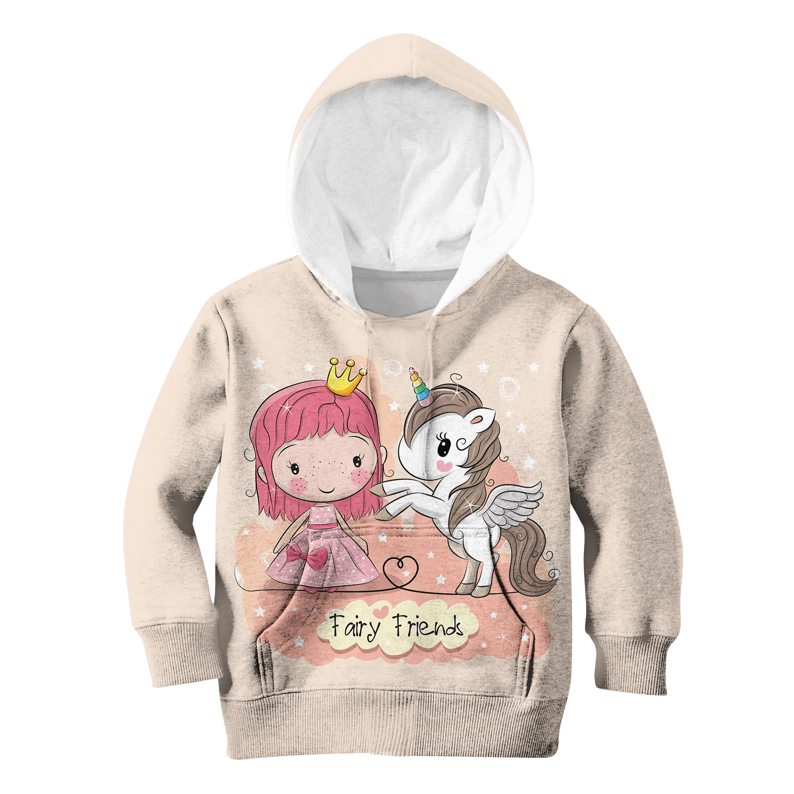 Princess And Unicorn Are Fairy Friends Custom Cosplay Kid Hoodie