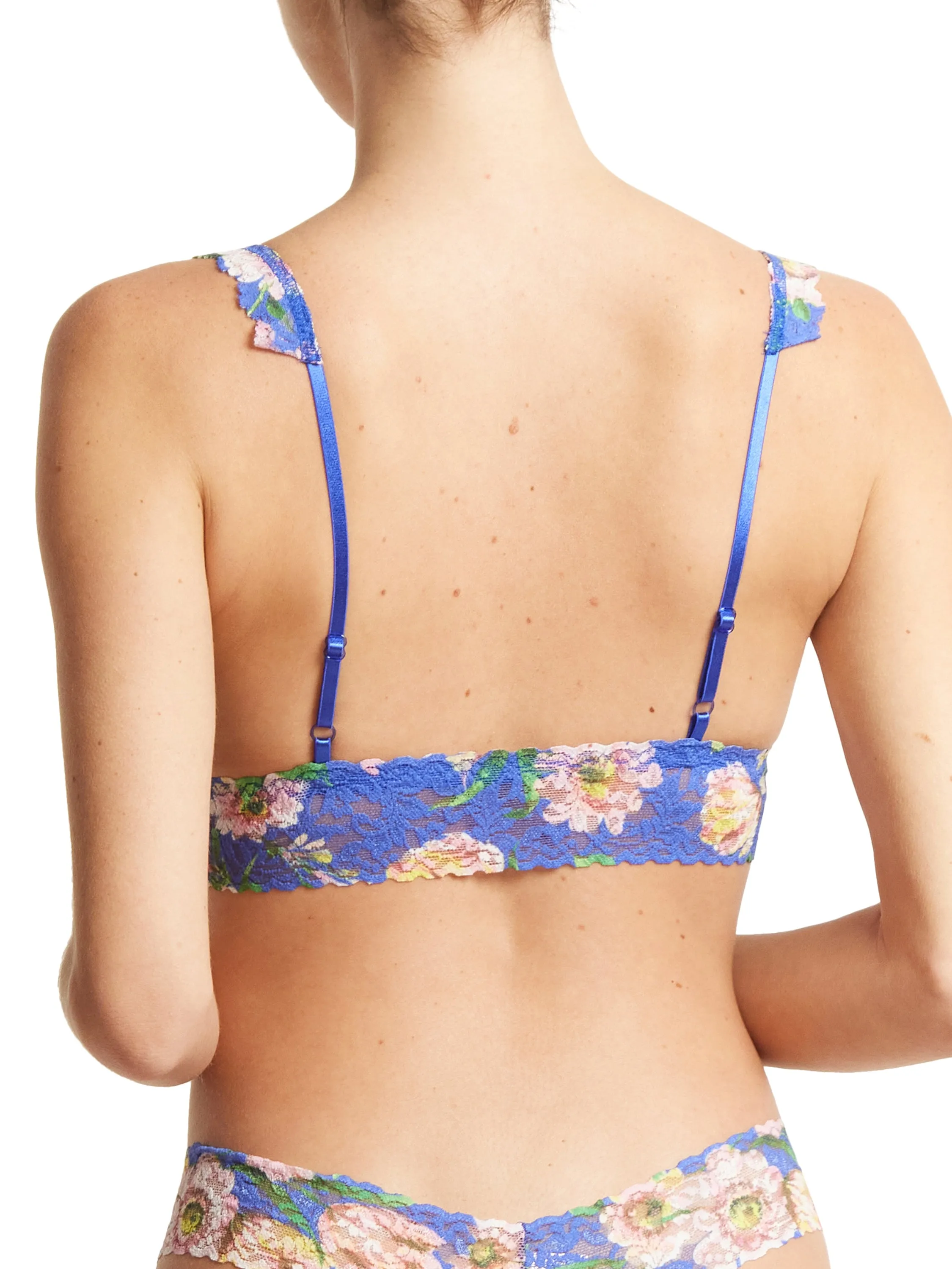 Printed Signature Lace Crossover Bralette Happy Place Sale