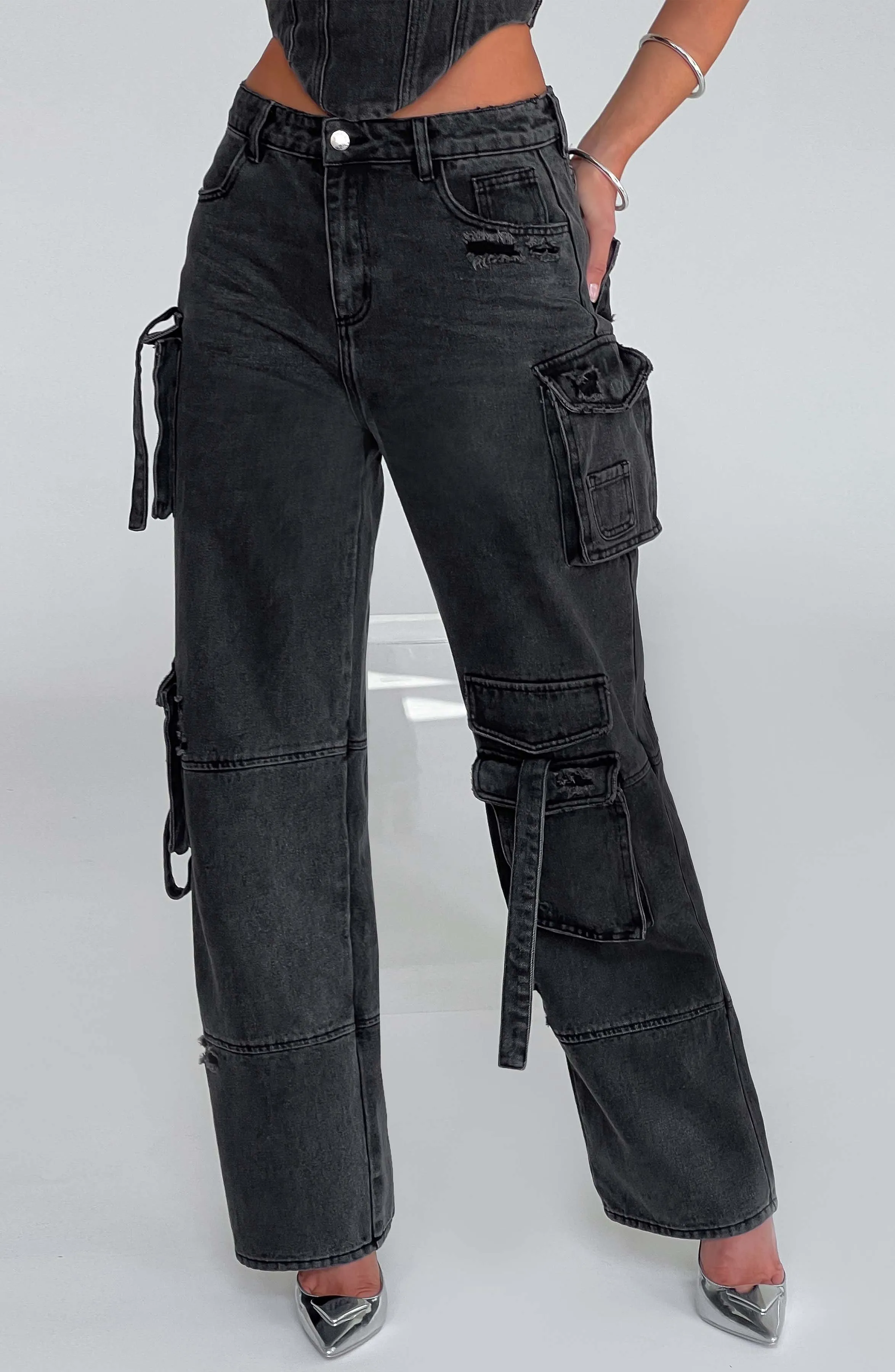 Rafaella Cargo Pants - Black