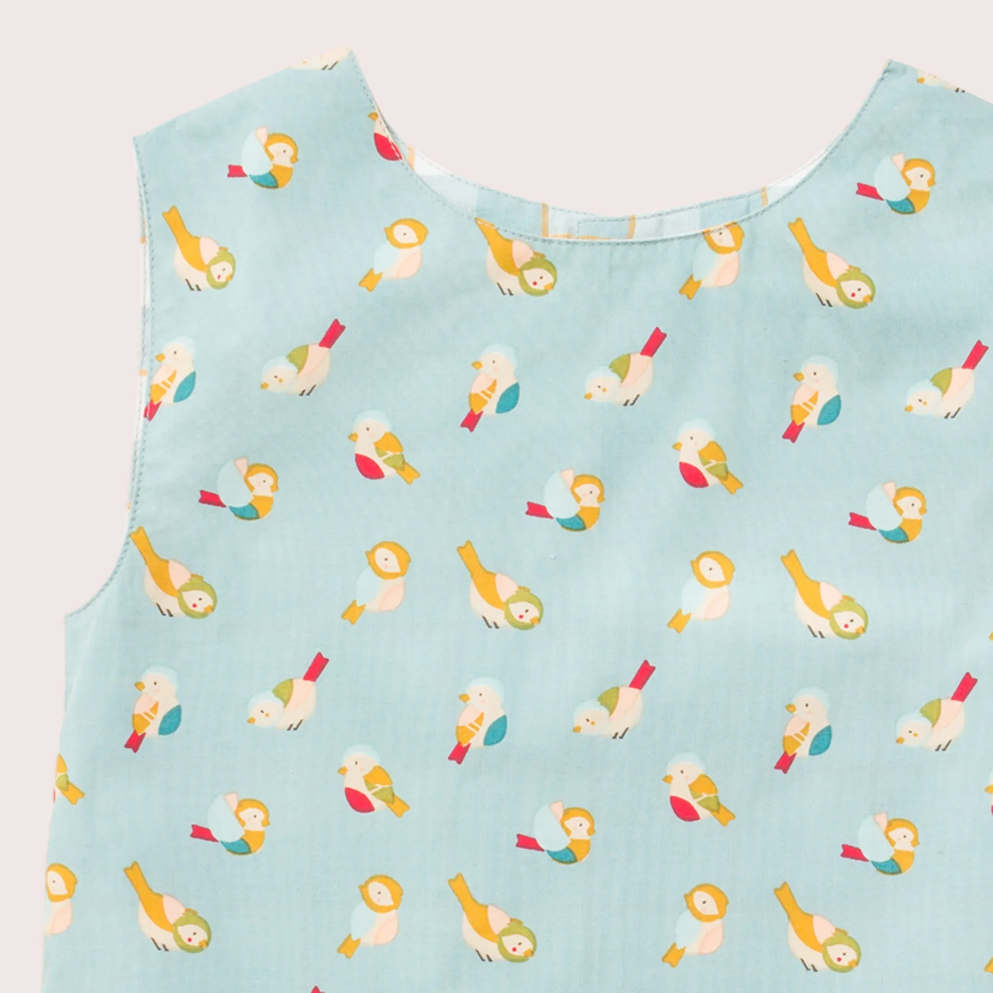 Rainbow Birds Reversible Button Through Sleeveless Blouse