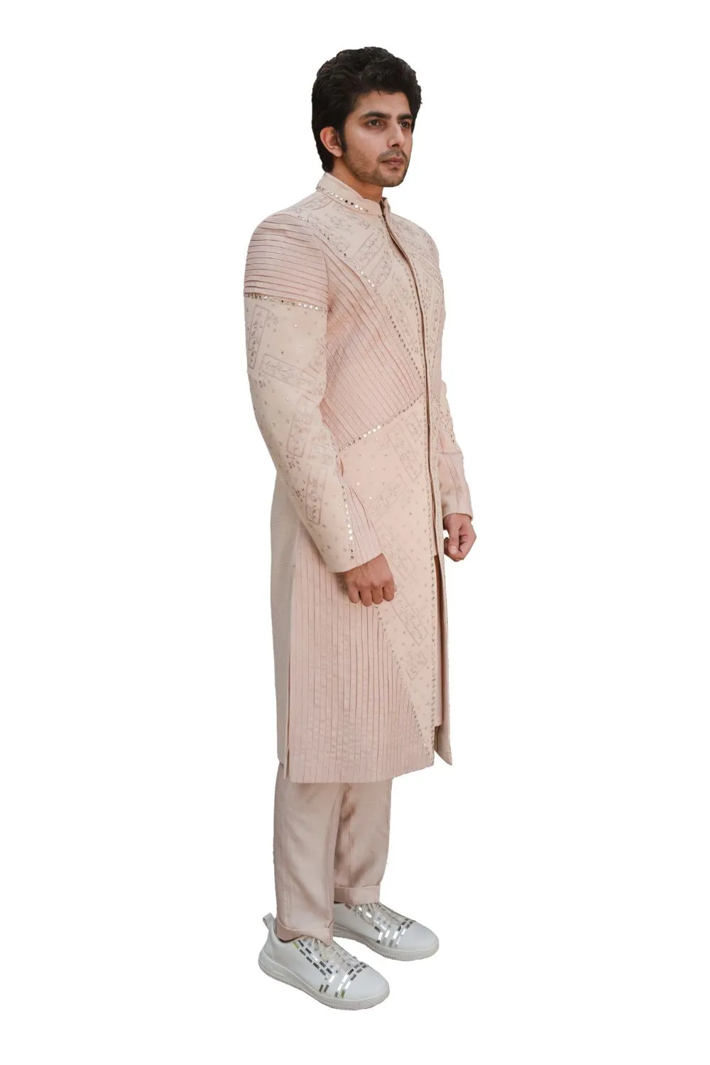 REFLEX SHERWANI LIGHT ROSE RUST