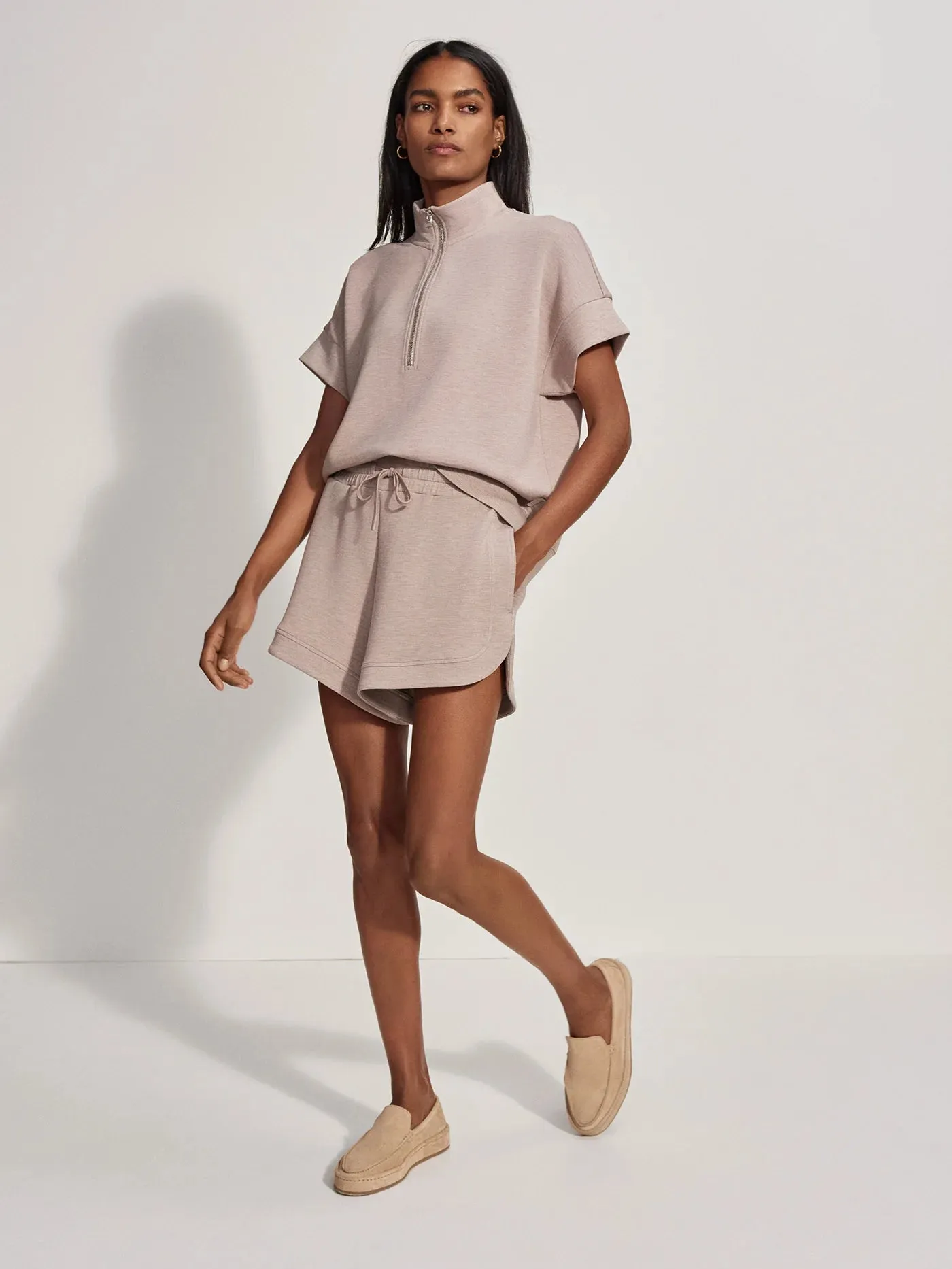 Ritchie Short Sleeve Sweat in Taupe Marl