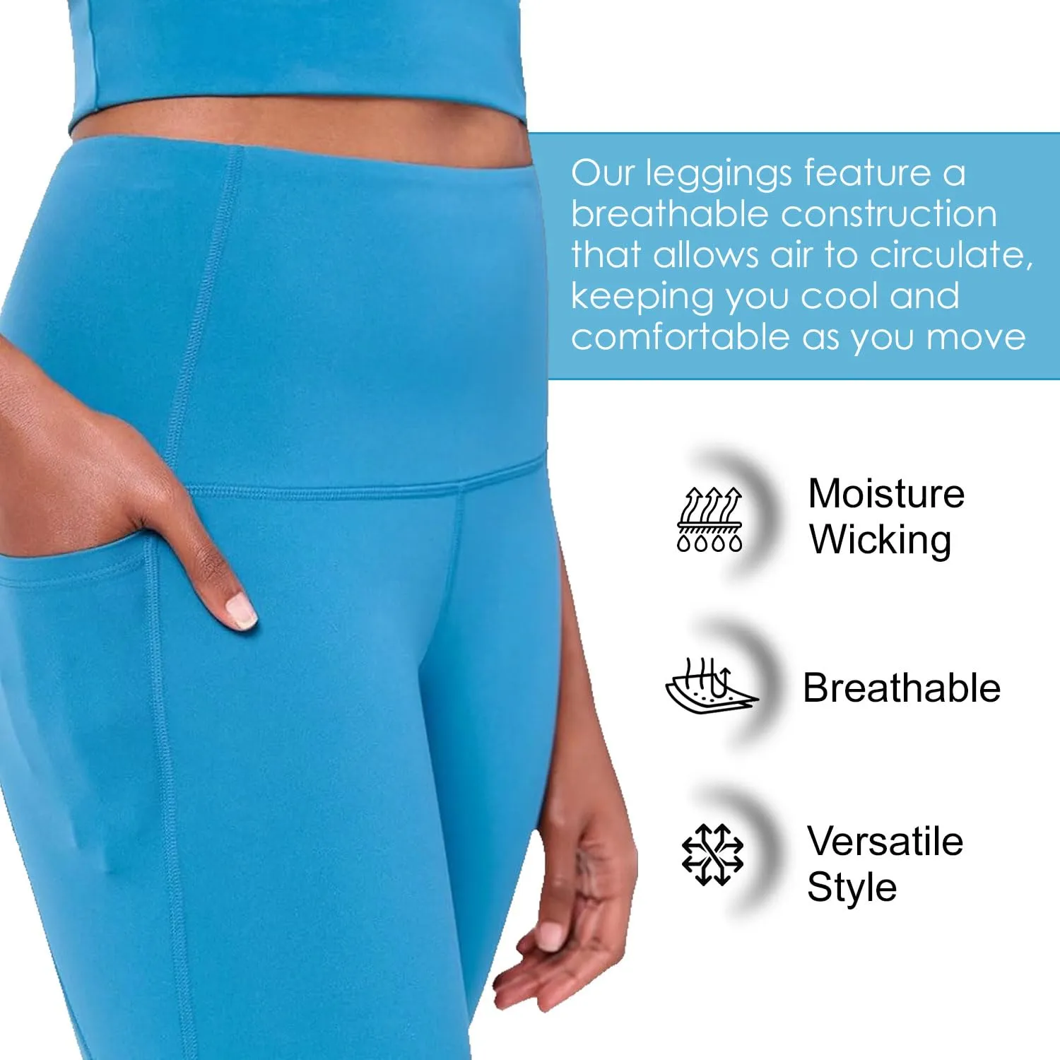 ROAM LOUD Yanta Workout Leggings | Green S | Women's High Waisted Compression Leggings with Pockets