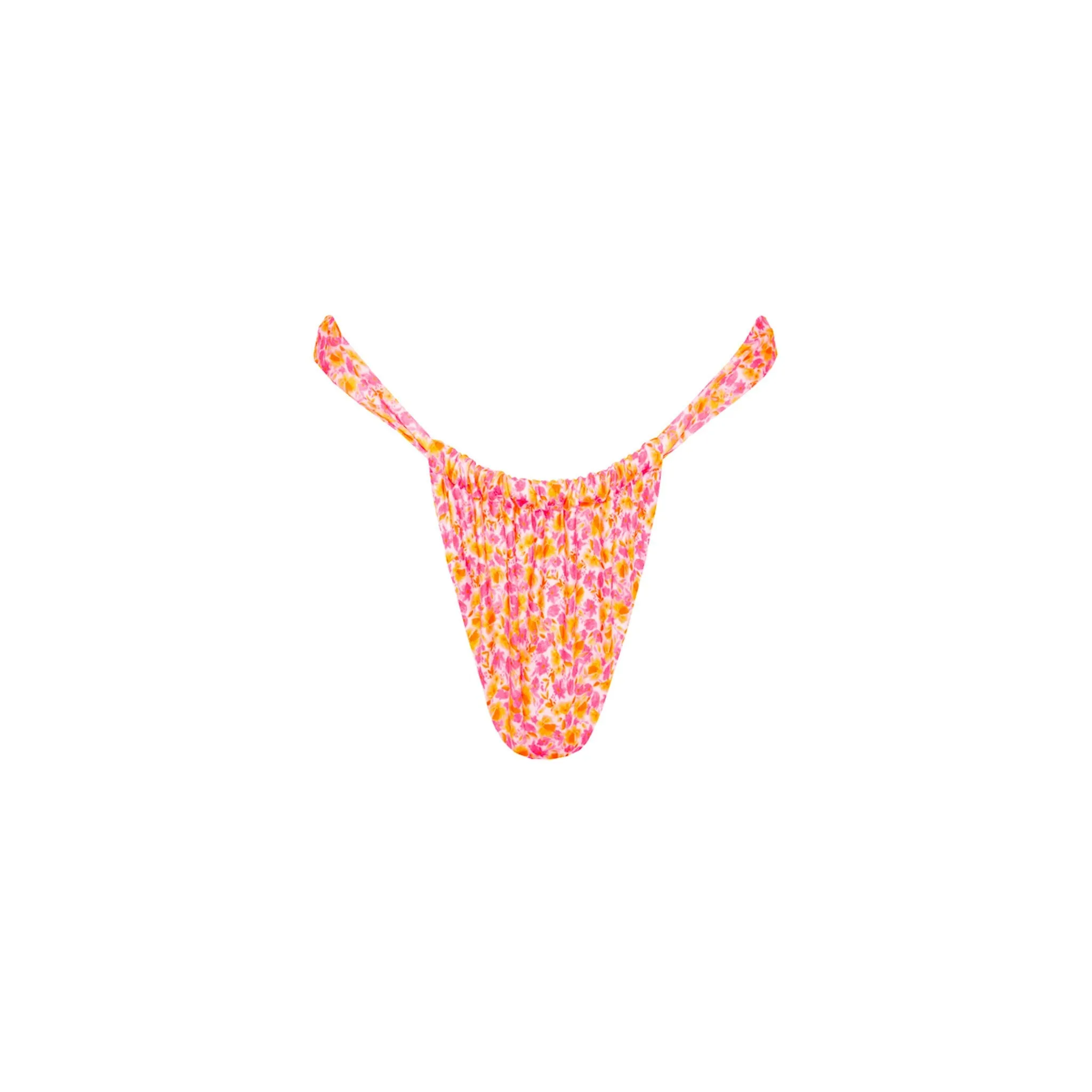 Ruched Thong Bikini Bottom - Sherbet Shimmer