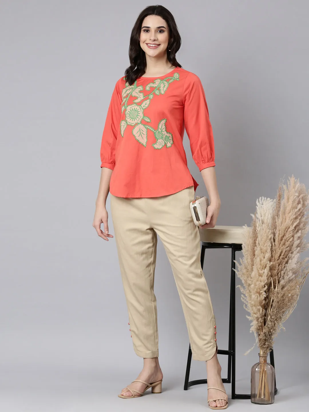 Rustorange Embroidered Co-ord Sets