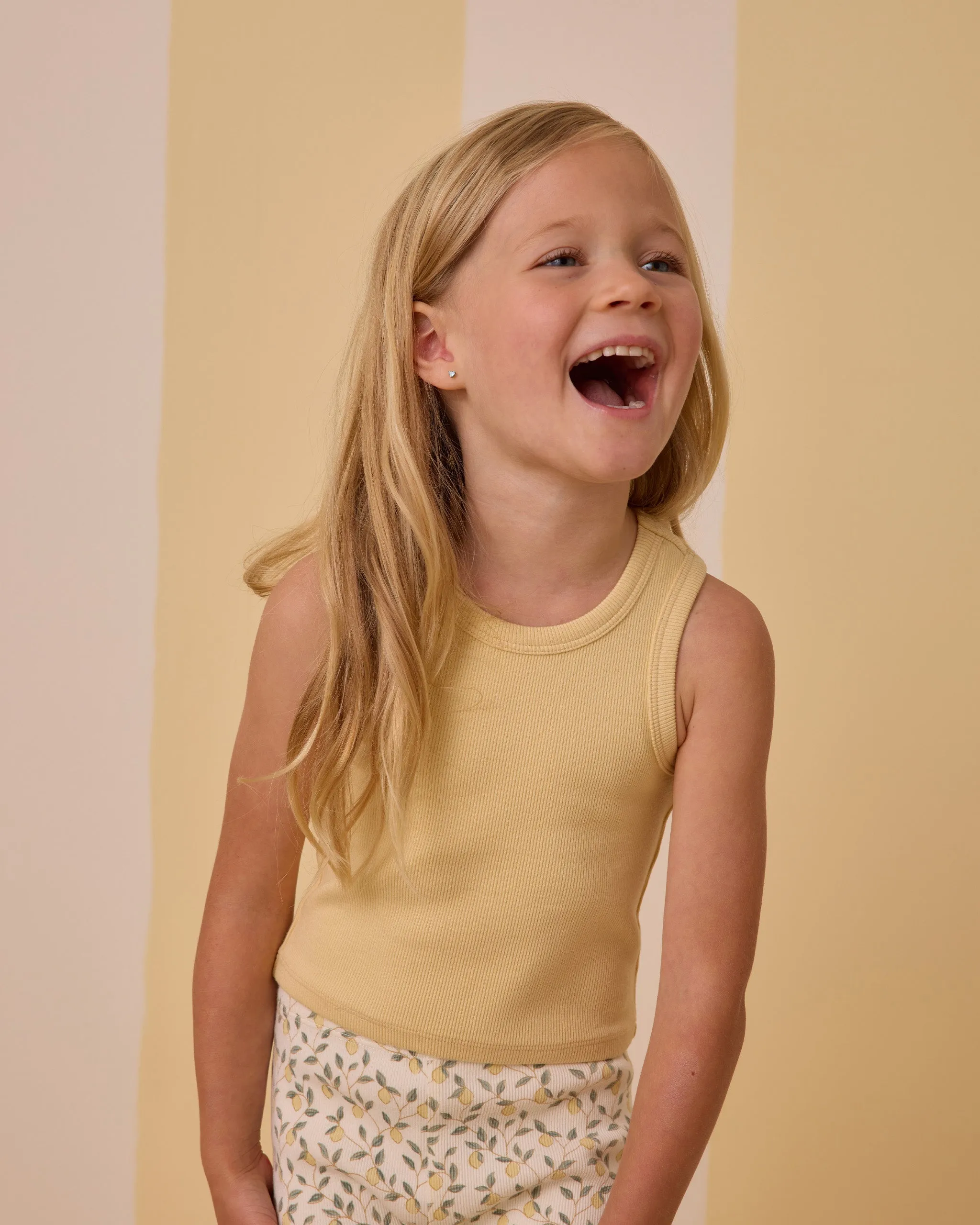 RYLEE   CRU Ribbed Tank Set || Yellow, Ivory