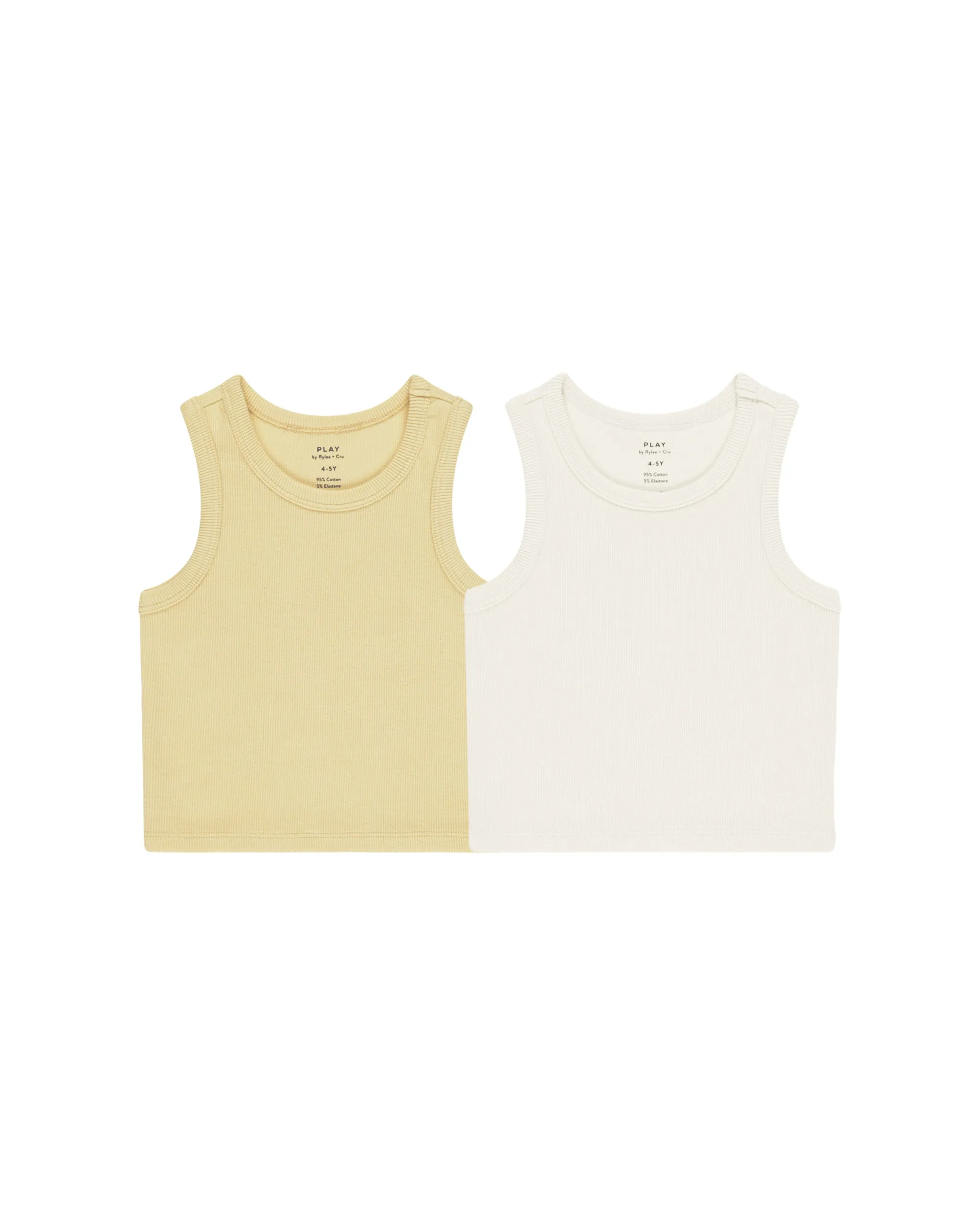 RYLEE   CRU Ribbed Tank Set || Yellow, Ivory