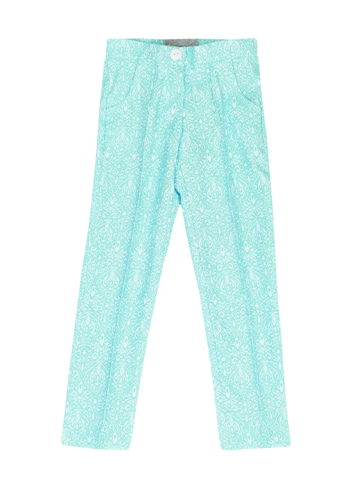 Sassy Mint Jacquard Pants by Kids Couture