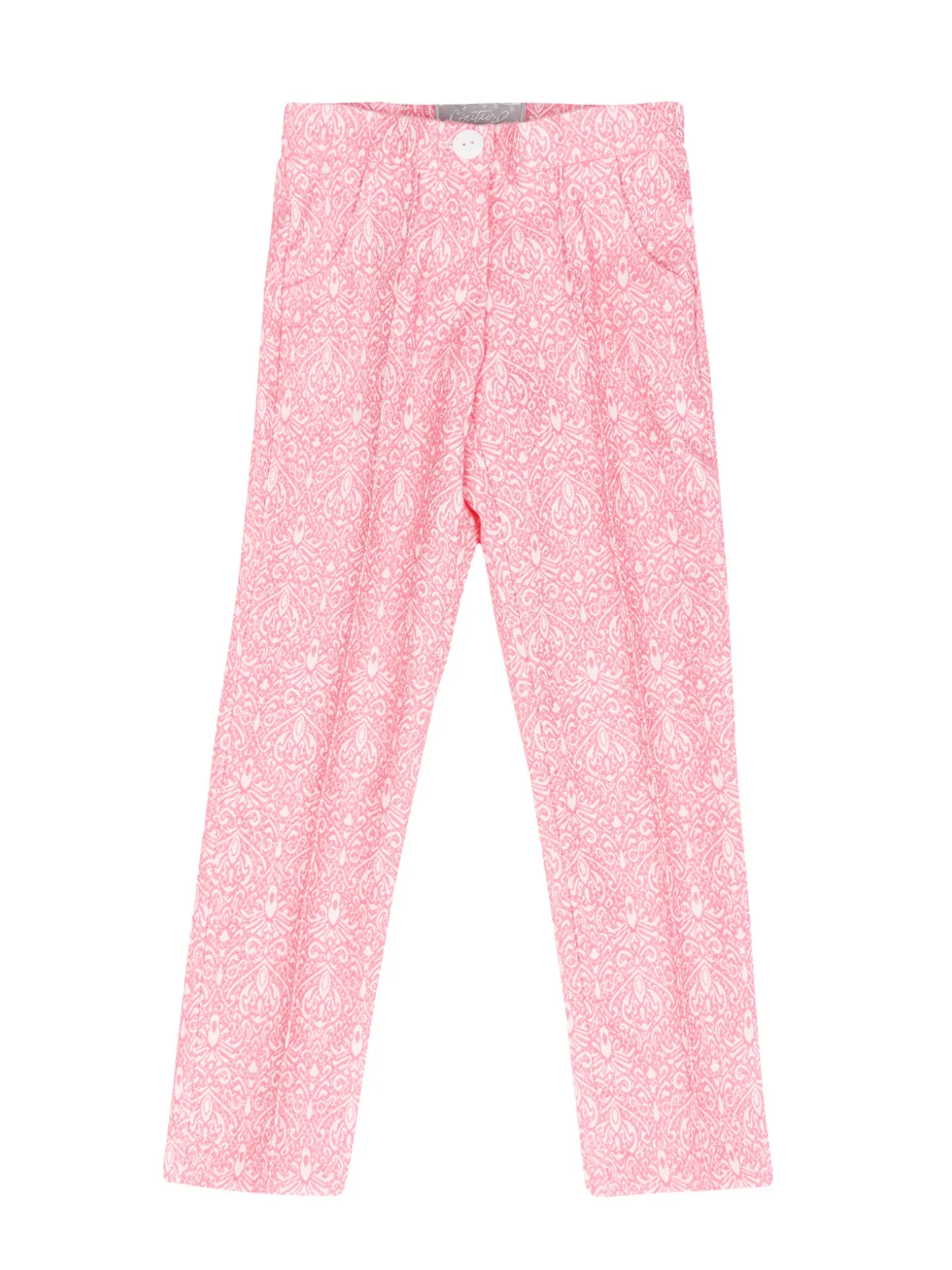 Sassy Pink Jacquard Pants by Kids Couture