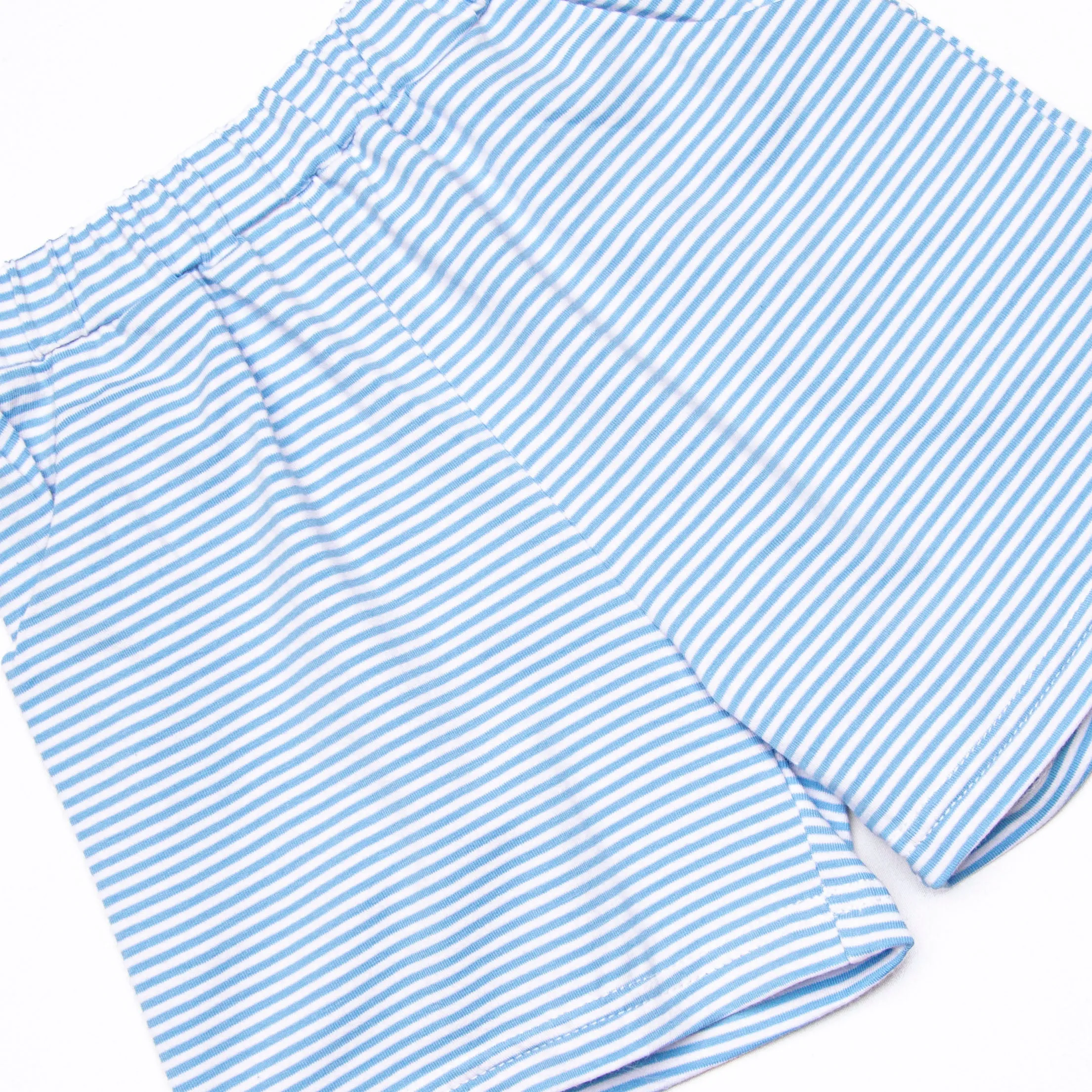 School of Fish Applique Short Set, Blue