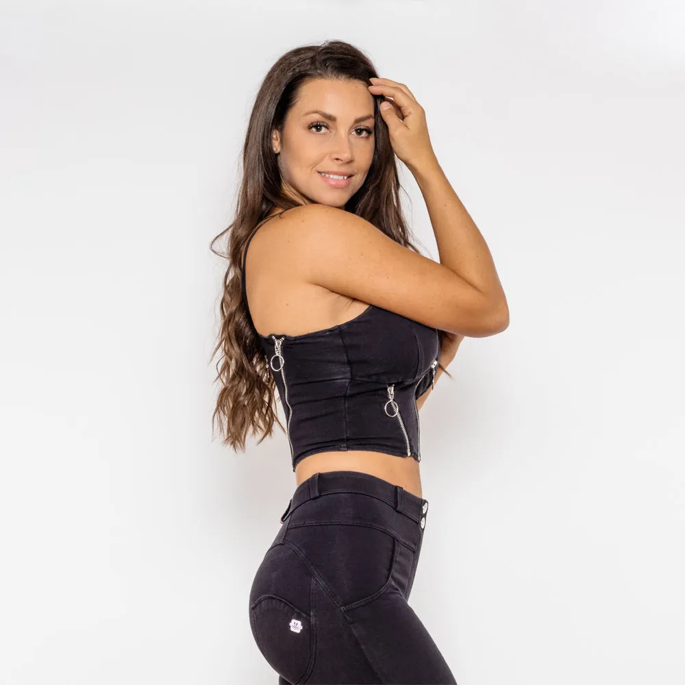 Shascullfites Melody Denim Shaping Crop Top